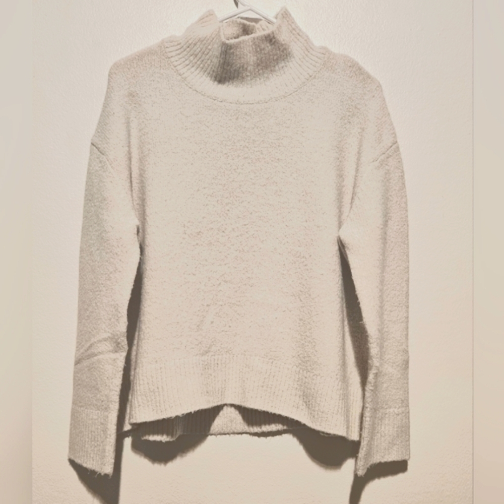 Oak+Fort Oat Boxy Boho Oversized Sz Small  Mock Neck Wool Blend Sweater